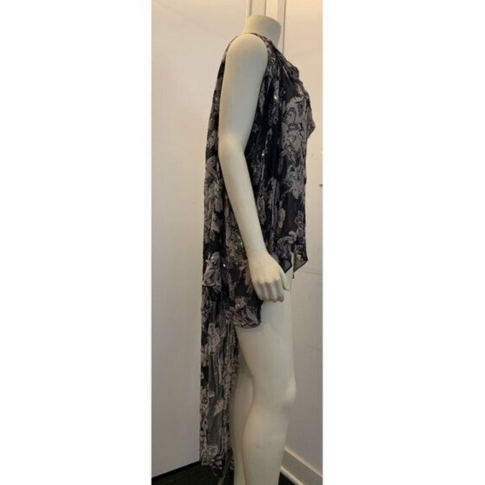 All Saints Draconis Embellish Silk Blouse whimsy goth, dark fairy, asymmetrical